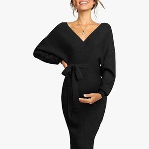 Maternity Sweater Dress - Black